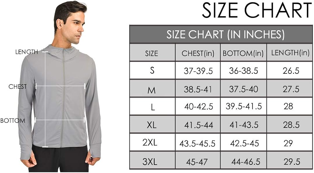 qualidyne Men’s UV Sun Protection Hoodie Zip-up Long Sleeve Hiking Jacket Outdoor UPF 50+ Performance Running Fishing Shirt: Clothing
