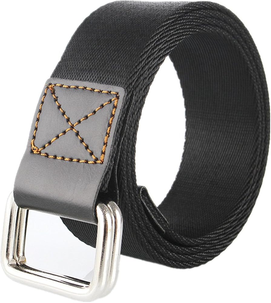 Sunsnow Nylon Canvas Belt Double DRings Alloy Buckle Waistbelt Unisex