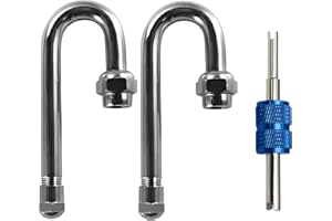 Aracey Dually Valve Stem Extensions, Set of 2Pcs,Heavey Duty, 180 Degree Metal Dual Wheel Valve Stem Extenders for for Truck Tires, RV, Trailer or Other Heavy dualies Wheel Vehicles