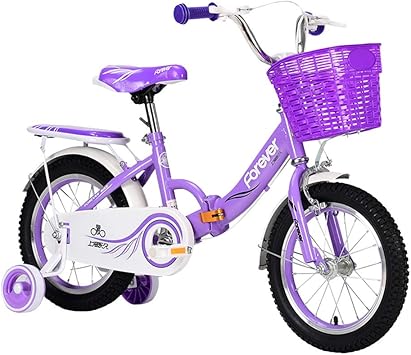 Amazon Baomei 子ども用自転車 キッズバイク子供用自転車12 14インチ男の子と女の子サイクリング 2 5歳の子供向け ピンク パープル ブルー Color Purple Size 14in Baomei 子ども用自転車