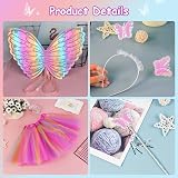 AUYAO 4Pcs Kids Butterfly Wings Costume Set Fancy Dress Up Wings Cape view 3