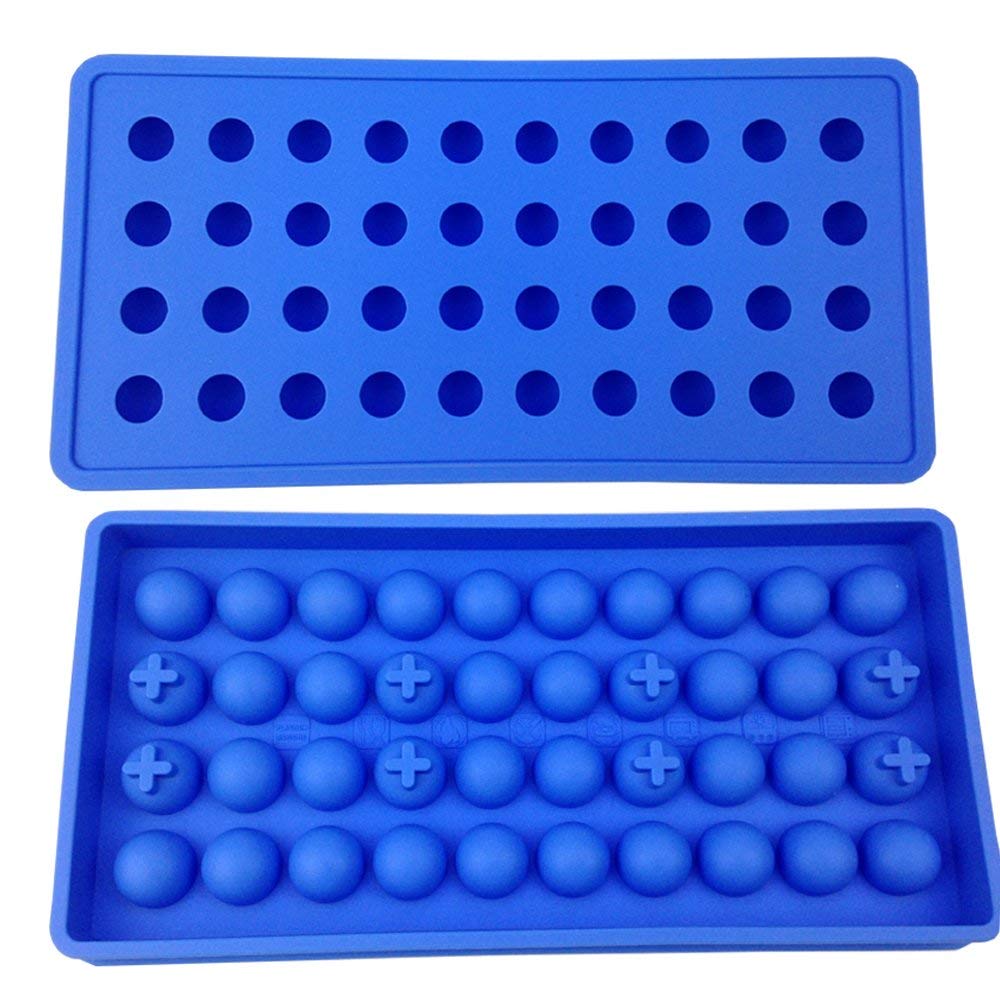 Mydio 40 Tray Mini Ice Ball Molds DIY Molds Tool for Candy Pudding Jelly Milk Juice Chocolate Mold or Cocktails & Whiskey Particles,Pale Blue