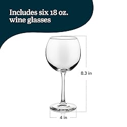 Libbey Vina Red Balloon Wine Glasses, 18.25 Oz
