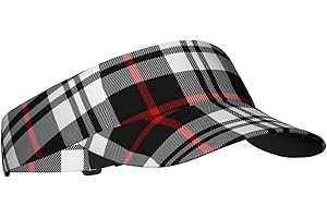 TWKGBUAD Classic Tartan Print Visor Cap Plaid Sun Hat for Women Men for Sport Beach Golf Running Hiking Adjustable Cap