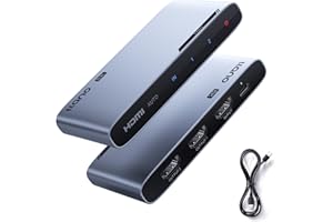 llano HDMI 2.1 Splitter 1 in 2 Out, 8K@60Hz 4K@120Hz/240Hz, HDCP 2.3, HDR10, Dolby Vision, HDMI Splitter for Dual Monitors, PS5, Xbox Series X, Apple TV, Laptop, Projector, Aluminum Alloy Case