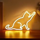 Chi-buy Cat LED Neon Sign Neon Light USB Powered Night Light, 3D Wall Art Decor Neon Signs For Bedroom Living Room Decor lamp Holiday Gift for Children Kids Girls (Warm White)