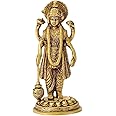 Gangesindia Standing Lord Vishnu Holding Club Brass Statue