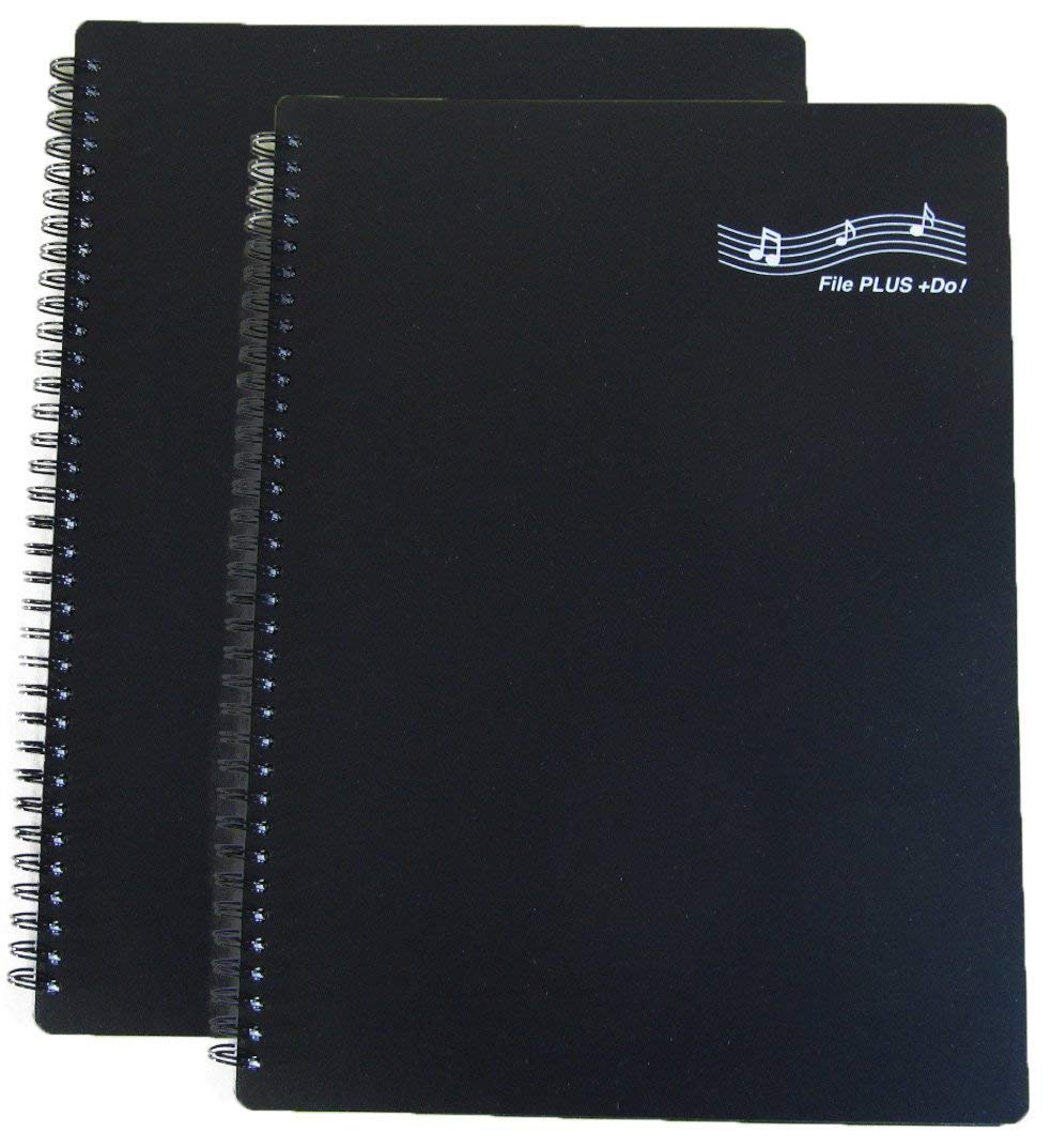 FILE PLUS DO Music Sheet holder A4 30 pockets 60 pages No need to take out paper for writing in (Black 2 per set)
