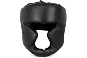 Kickboxing Headgear, PU Leather MMA Sparring Helmet, with Thick Foam Padding, Full Coverage for Boxing, MMA, Martial Arts, Co