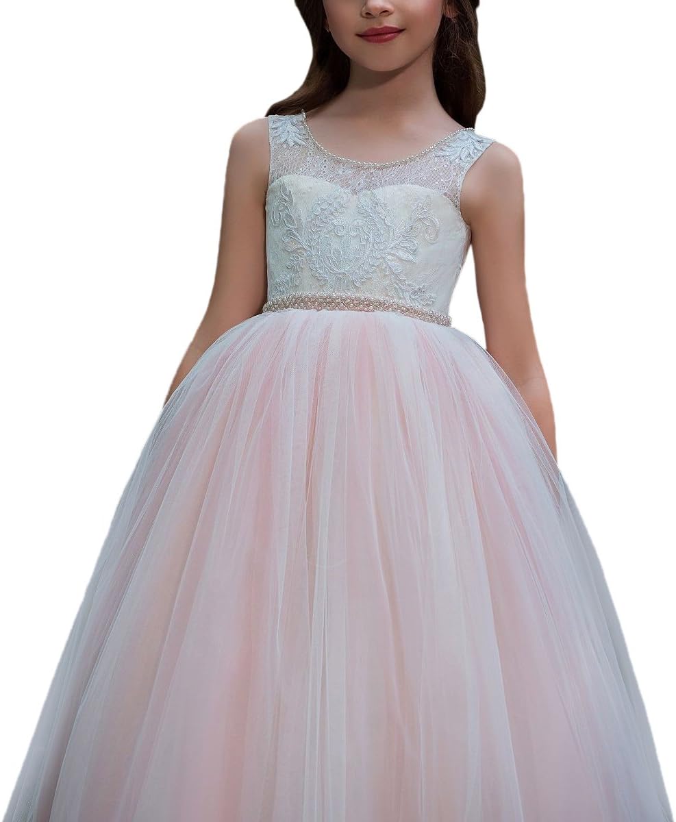 PLwedding Lovely Flower Girl Dress for Wedding Kids Lace Pageant Ball Gowns