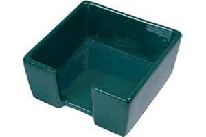 HANKOR Ceramic Sticky Note Holder, 3 x 3" Sticky Note Dispenser, Notepad Holder for Desk, Office Essentials Organizer (Green)