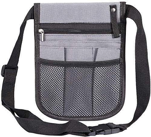Nurse Nursing Belt Organizer Waist Bag Pouch for Nurse Accessories,2 Sided - 8 Pocket Organizer Utility Belt, Medical Scissors Care Kit Tool Case (Grey)
