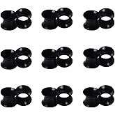 Qmcandy 1/2/9 Pairs Black Thin Silicone Flexible Ear Skin Hollow Tunnels Plugs Piercing 8g-1 inch