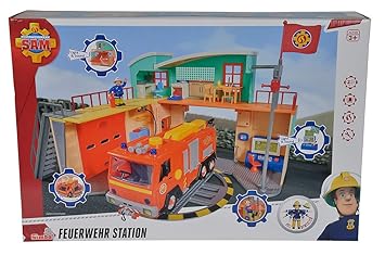 Simba 9258282 Feuerwehrmann Sam - Station mit offizieller Figur Steele