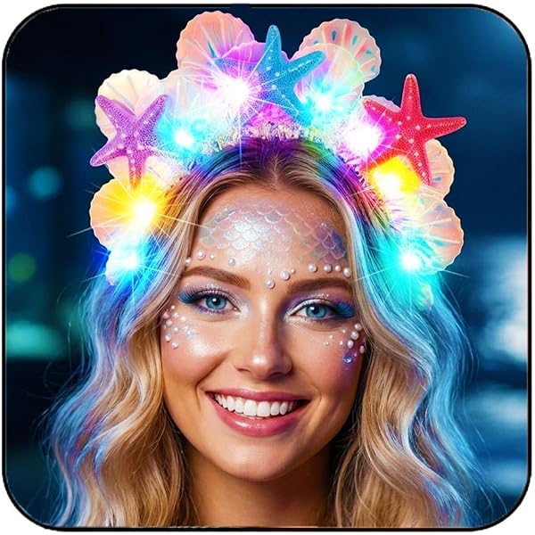 Amazon.com: JEAIRTS Light Up Shell Headband Glowing Starfish  display picture 3