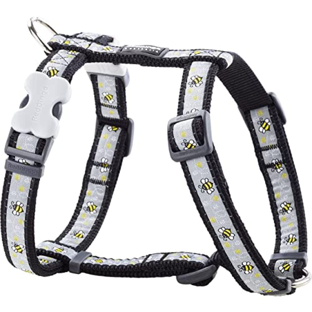 Red Dingo Classic Dog Harness Design, Bumble Bee Black, Small 15mm