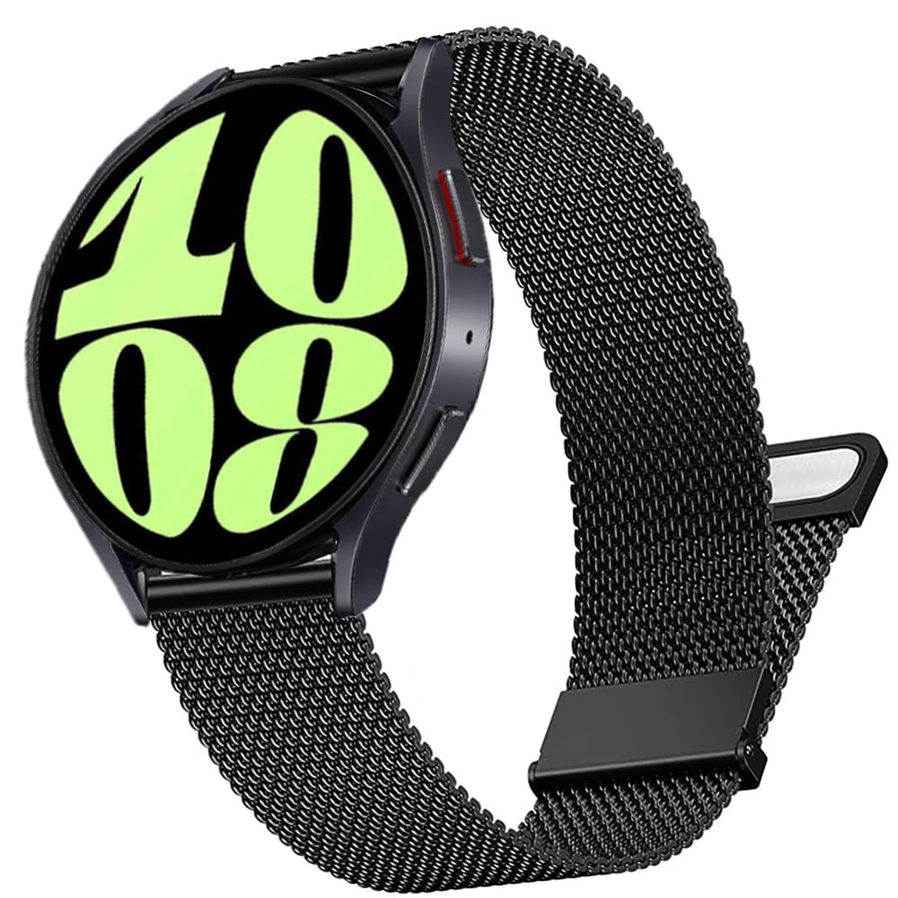 DEALELE Compatible with Samsung Galaxy Watch 6 / 6 Classic / 5 / 5 Pro / 4 / 4 Classic / 3 41mm / Active 2, 20mm Stainless Steel Metal Mesh Replacement Strap for Huawei GT3 42mm / GT2 42mm (Gold)