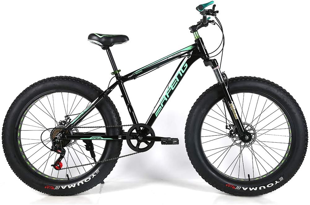 YOUSR Mountain Bicycle Front And Rear Disc Brake Mountain Bicycles 26" Wheel For Men And Women Black green 26 inch 21 speed