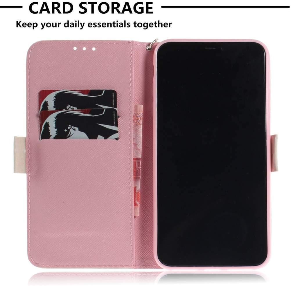 SATURCASE Case for Apple iPhone XS Max Beautiful 3D Pattern PU Leather Flip Magnet Wallet Stand Card Slots Protective Cover with Hand Strap for Apple iPhone XS Max (TD-9) - Image 3