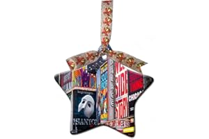 Arhowk Custom Personality New York City and Seeing The Broadway Musical Design Star Shape Porcelain Christmas Ornaments