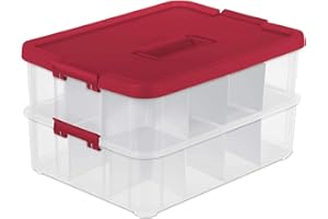 Sterilite 24 Compartment Stack & Carry Christmas Ornament Storage Box | 14276604