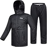 ILM Motorcycle Rain Suit for Women Waterproof Resistant Raincoat 6 Pockets 2 Pieces Packable Rainwear Jacket and Pants Model RS02