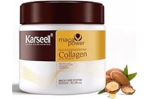 LAZZAROU Karseell Collagen Hair Mask for Dry Damaged Hair of All Hair Types, Deep Repairing Conditioning Argan Oil Collagen Hair Treatment Essence Nourishing,16.9 Fl Oz (500ml)