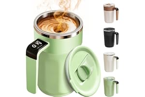 Automatic Magnetic Stirring Coffee Mug with Temperature Display, 2026 Upgraded Magnetic Coffee Stirrer Automatic Mug with Lid