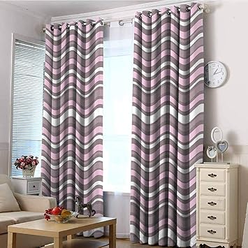 Amazon Com Ewaskyonline Waterproof Window Curtains Geometric Wavy