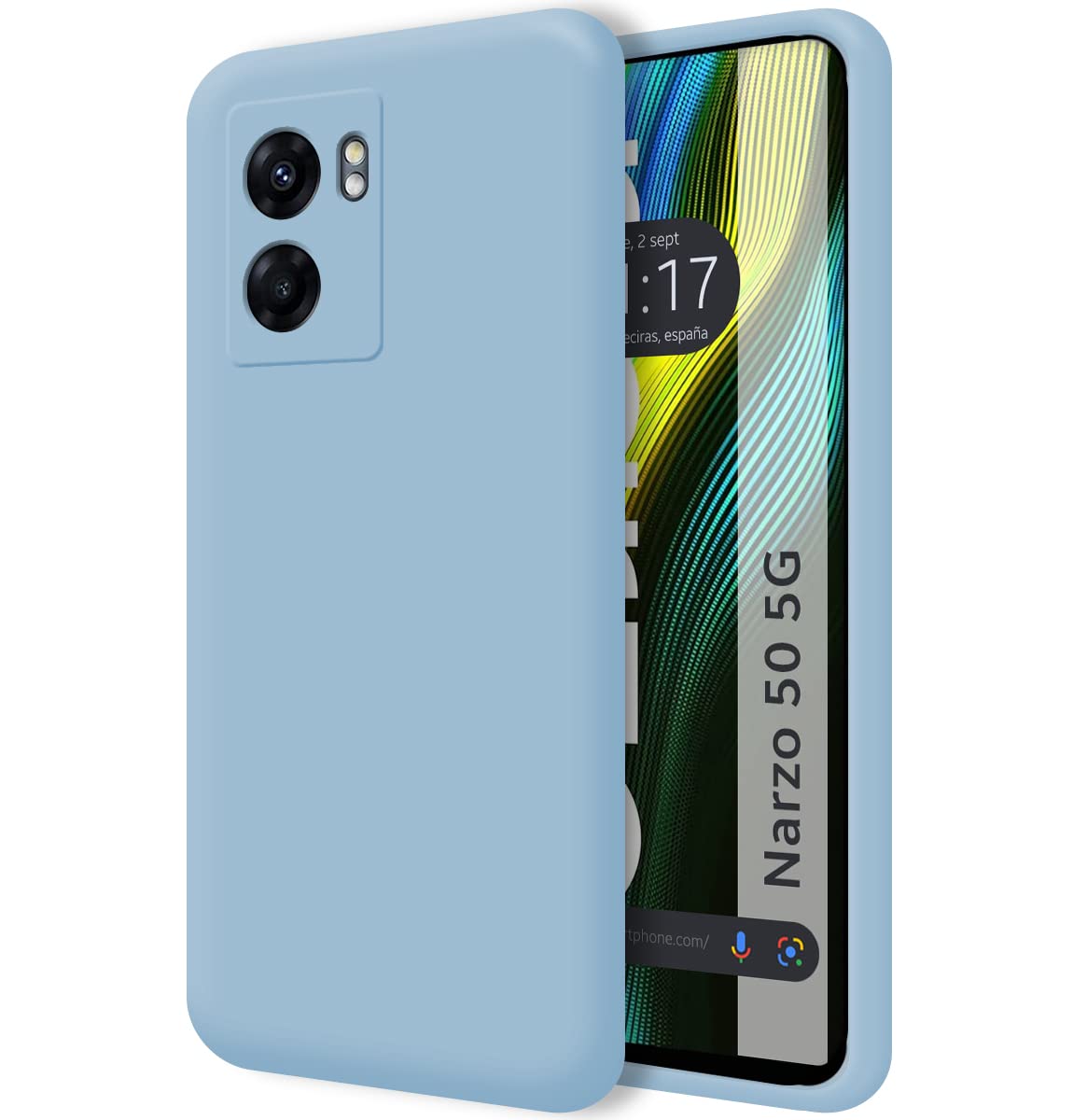 Tumundosmartphone Silicone Liquid Ultra Soft Case for Realme Narzo 50 5G Blue