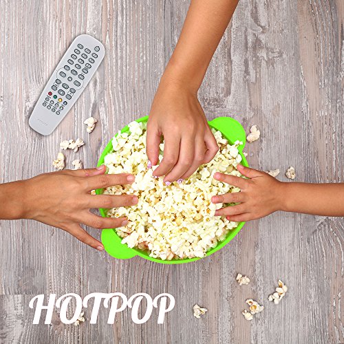 The Original HOTPOP Microwave Popcorn Popper, Silicone Popcorn Maker, Collapsible Bowl BPA Free & Dishwasher Safe (Green) - Thumbnail 5