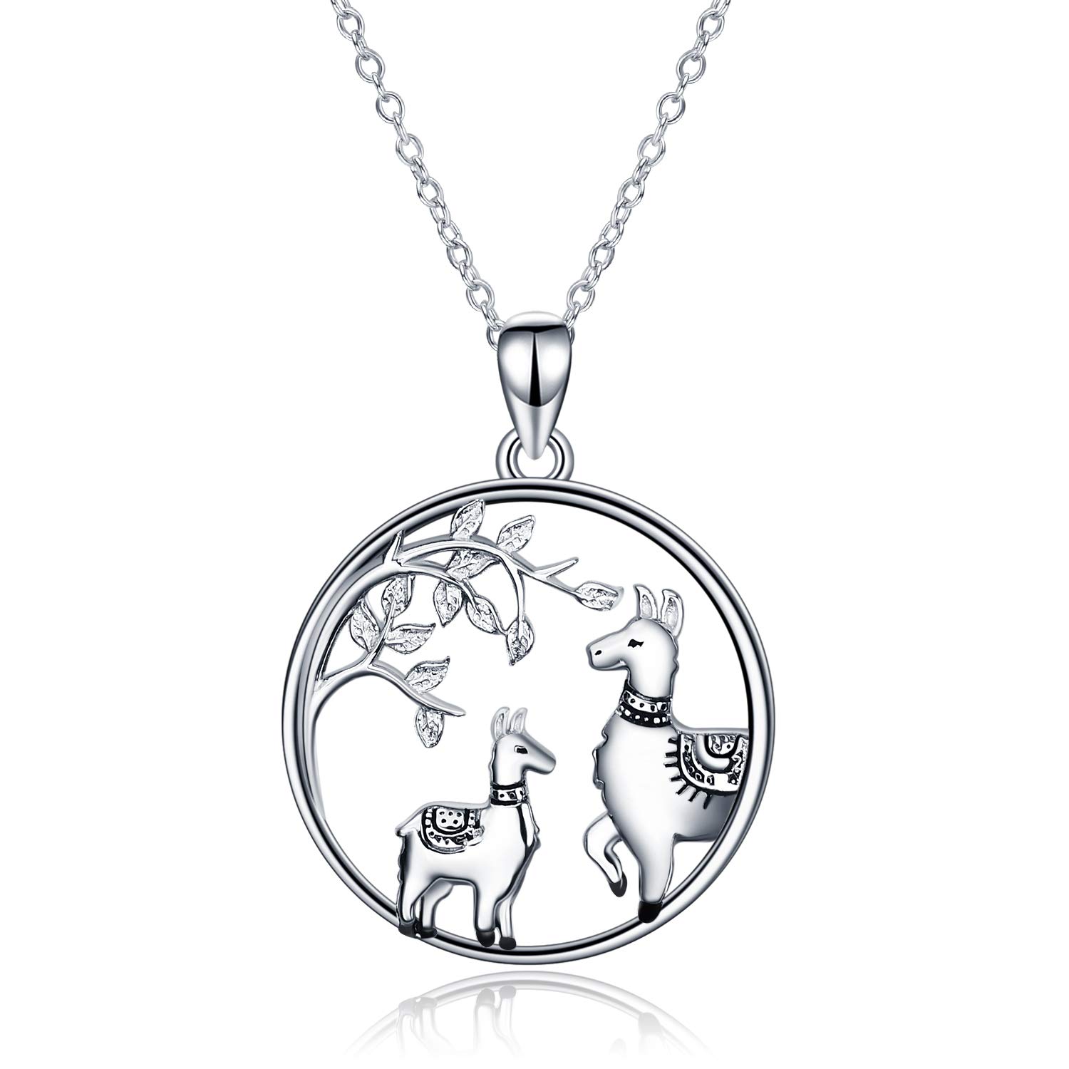 YFN Llama Gifts Sterling Silver Llama Alpaca Necklace Jewellery for Women Mother Daughter Necklace Mothers Day Gifts for Women Mum Girls — image 1