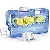 Refrigerator Water Dispenser 1.1 Gallon Bottle with Spigot - BPA Free Plastic Slim Water Jug with Spout Leak Proof | Refillable Fridge Water Container, Convenient Handles