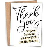 m&h invites Thank You For Your Support Greeting Card – Kindness Appreciation Card
