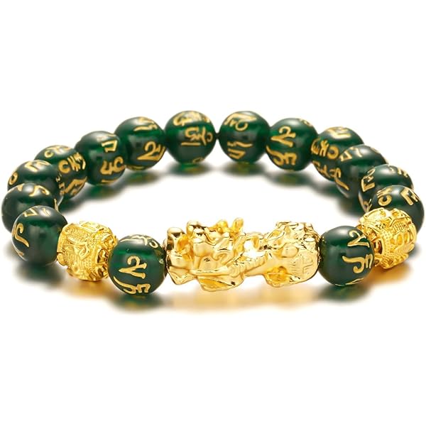 Amazon.com: Feng Shui Obsidian Pixiu Buddha Beads Elastic Bracelet