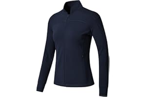 BGOWATU Women's Workout Jacket Lightweight Zip up Running Athletic Jackets with Thumb Holes