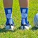 ChalkTalkSPORTS Athletic Half Cushioned Crew Socks | Mid Calf | Volleyball | Royal Blue/White, One Size