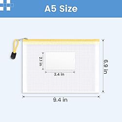 Sooez 24 Pack Mesh Zipper Pouch Bags with Label