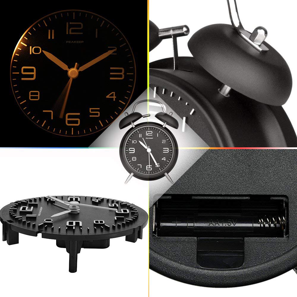 Mua Peakeep 4 Inches Twin Bell Loud Alarm Clock for Heavy Sleepers