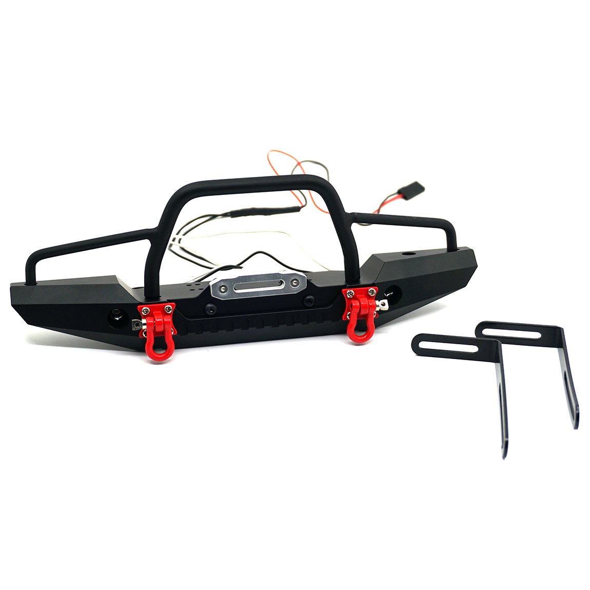 Aluminum Front Bumper w/Winch Mount LEDs for TRX-4 1/10 RC Crawler CAR Type A