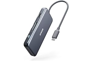 Anker USB C Hub, 341 USB-C Hub (7-in-1) with 4K HDMI, 100W Power Delivery, USB-C and 2 USB-A 5 Gbps Data Ports, microSD and SD Card Reader, for MacBook Air, MacBook Pro, XPS, and More