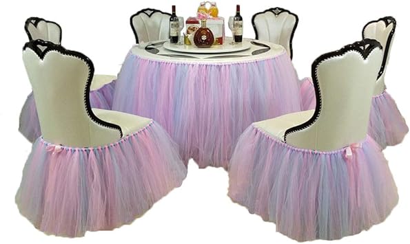 Amazon Co Jp チュール ピンクチュールテーブルスカート用長方形またはラウンドテーブル チュチュ食器結婚式誕生日パーティーベビーシャワーの 装飾手作り ふわふわ スポーツ アウトドア