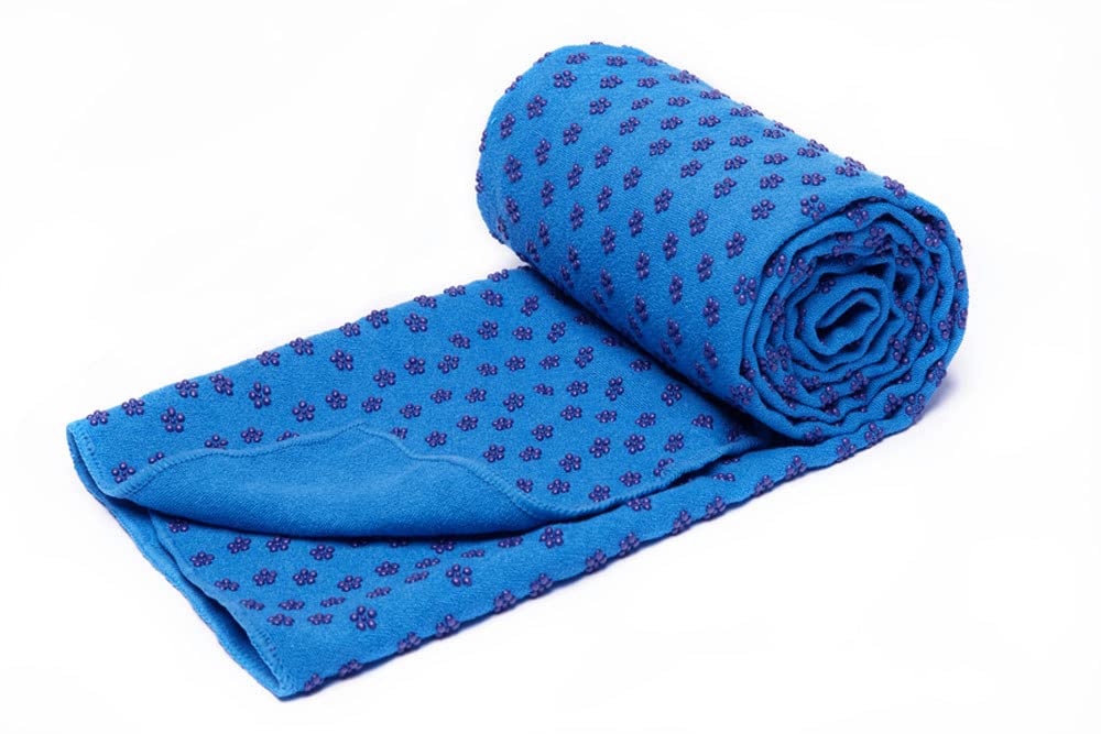 voidbiov Bikram Yoga Mat Towels Extra Long Dot Grip Blue
