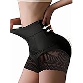 HiPiiy Women's Shapewear Control Panties,Butt Lift Underwear,High-Waisted Butt Lifter Briefs, Slimming Panties with Lace Trim