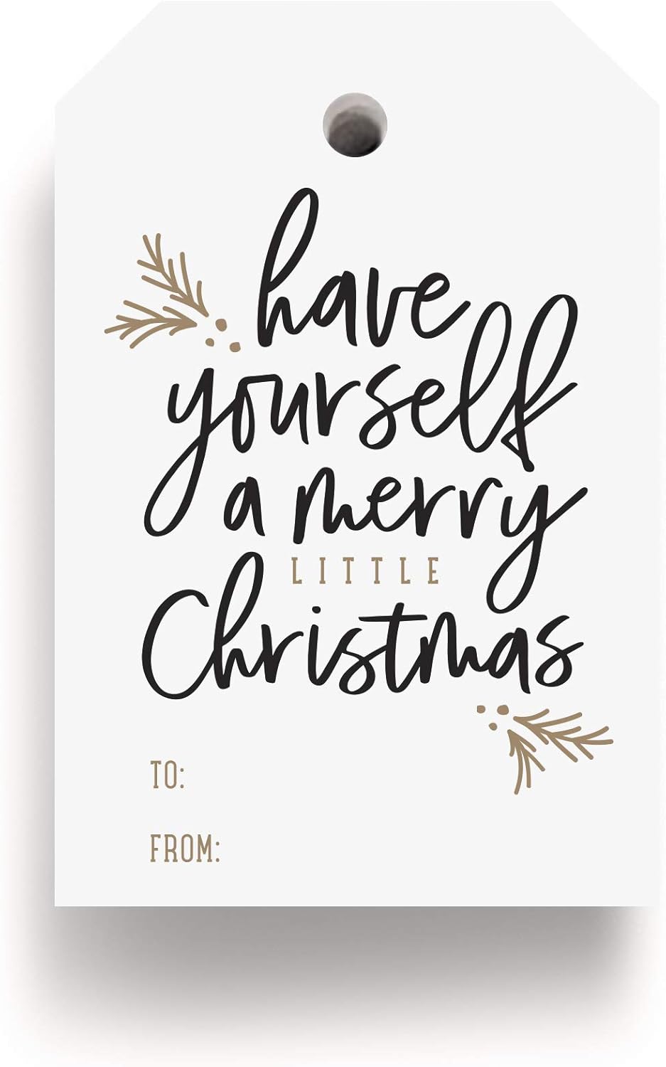 Bliss Collections Merry Little Christmas Tags, Pack of 50, Gold and Black, Holiday ’Tis The Season Events, Parties and Celebrations - Great for Seasonal Favors: Health & Personal Care