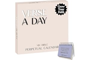 HANNAH FAITH Verse A Day Perpetual Calendar | Enjoy it Year After Year, 365 Christian Verses from the NIV Bible to Inspire Your Daily Devotional, Positive Inspirational Religious Daily Verses for Men & Women