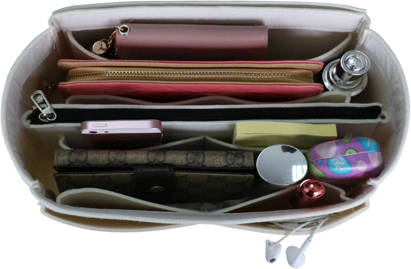 Tote Handbag Inner Bag Organizer with Zipper Fits Artsy Graceful Neverfull Speedy Delightful