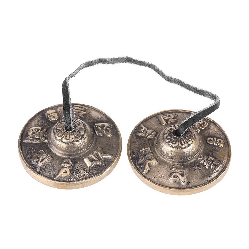 Buddhism Yoga Cymbals Tibetan Chimes Meditation Bell, Tibetan Chimes Yoga Cymbals Tibetan Religious Buddhist Musical Apparatus, 65mm Yoga Meditation Tingsha Bell Chimes Cymbal Set