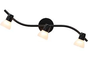 XiNBEi Lighting Track Lighting, 3 Light Modern Black Curved Kitchen Track Ceiling Light Fixtures XB-TR1223-3-MBK