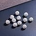 NBEADS 100 Pcs 10mm White Polymer Clay Clear Gemstones Cubic Zirconia CZ Stones Pave Micro Setting Disco Ball Spacer Beads, Round Bracelet Connector Charms Beads for Jewelry Making